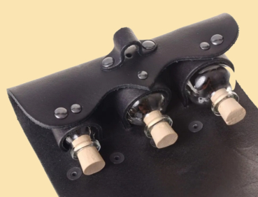 Preview: Tranktasche - Drachenverschluss - braun  -  3 Flaschen